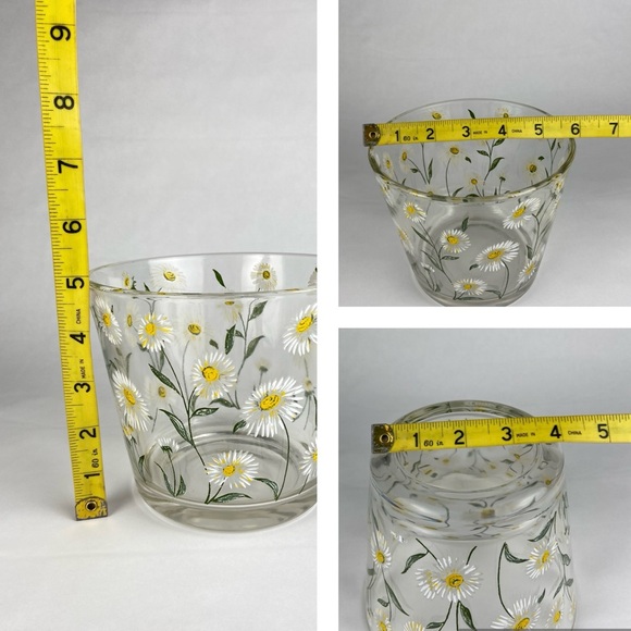 Mid-Century Cera Small Glass Ice Bucket With Daisy Motif - Picture 15 of 16